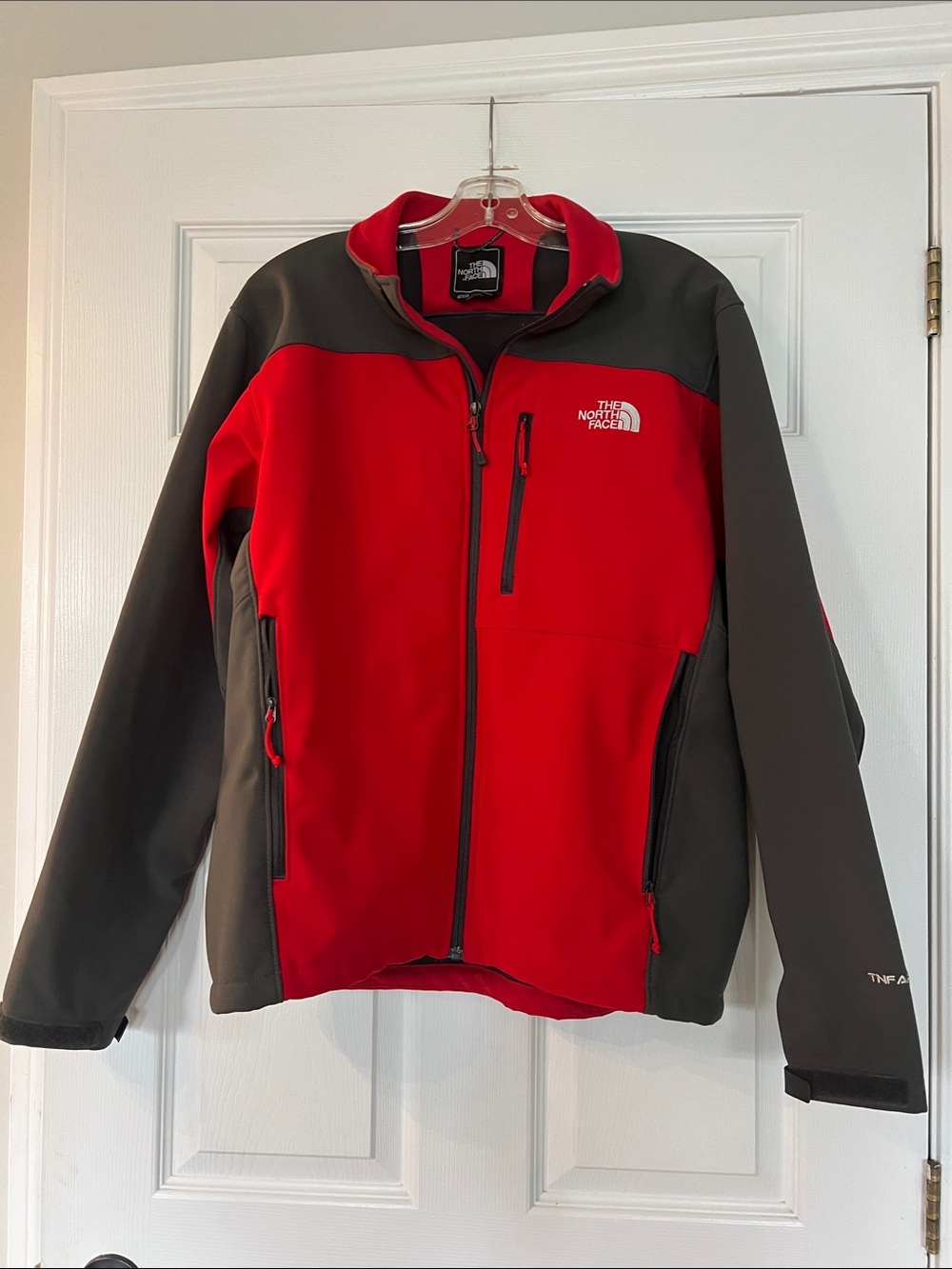 The North Face Men's Red and Gray Softshell Performance Jacket